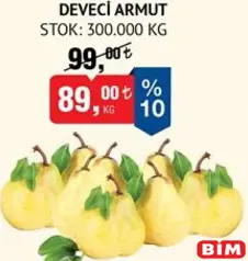 DEVECİ ARMUT KG fiyat ve kampanya bilgisi